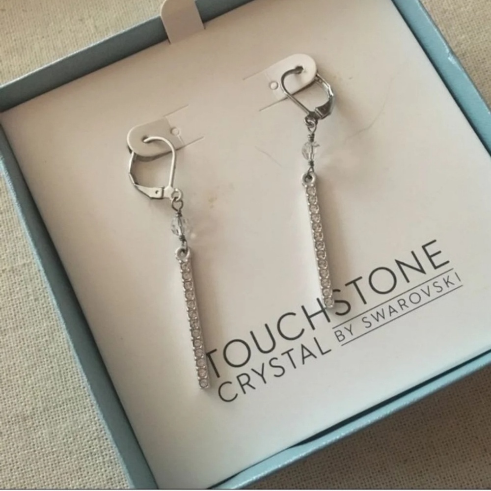 Touchstone Jewelry Pave Bar Earrings